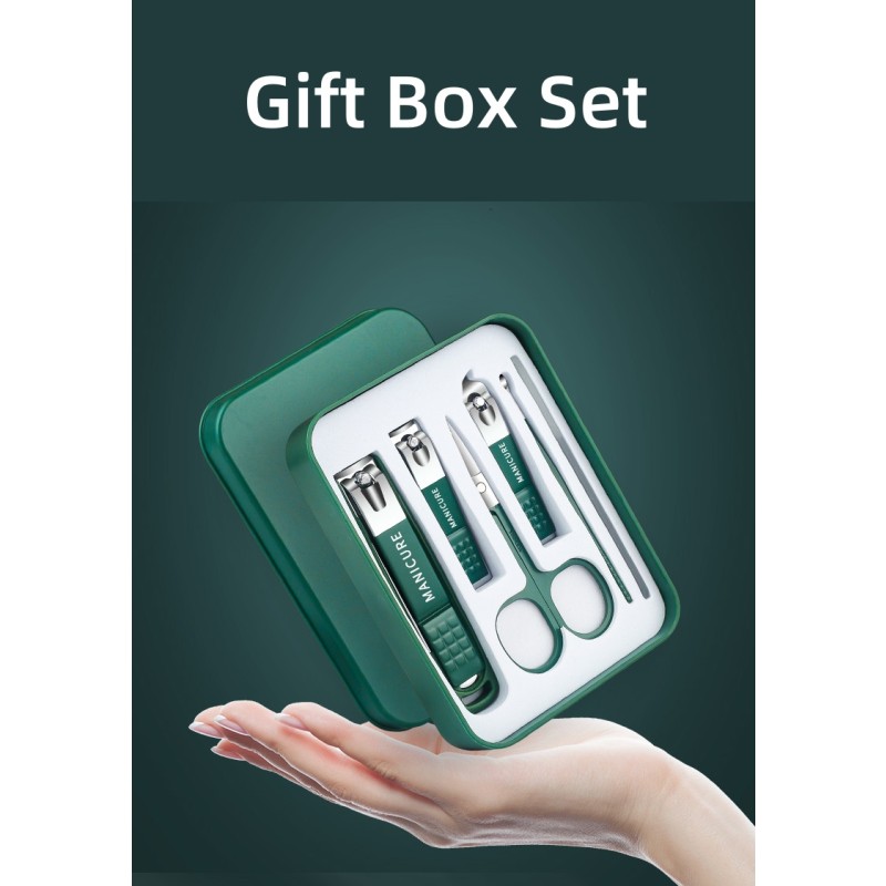 Nail Clipper Set Factory - Wholesale 4 Pcs Dark Green Manicure Gift