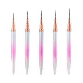 Nail Liner Brushes Factory - Custom Pink Fine Metal Gradation Handle