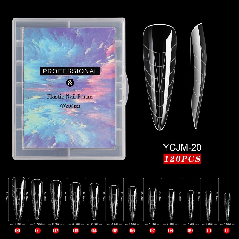 Nail Forms Factory - Custom 120 Pcs Plastic Gel Dual Tips Extension