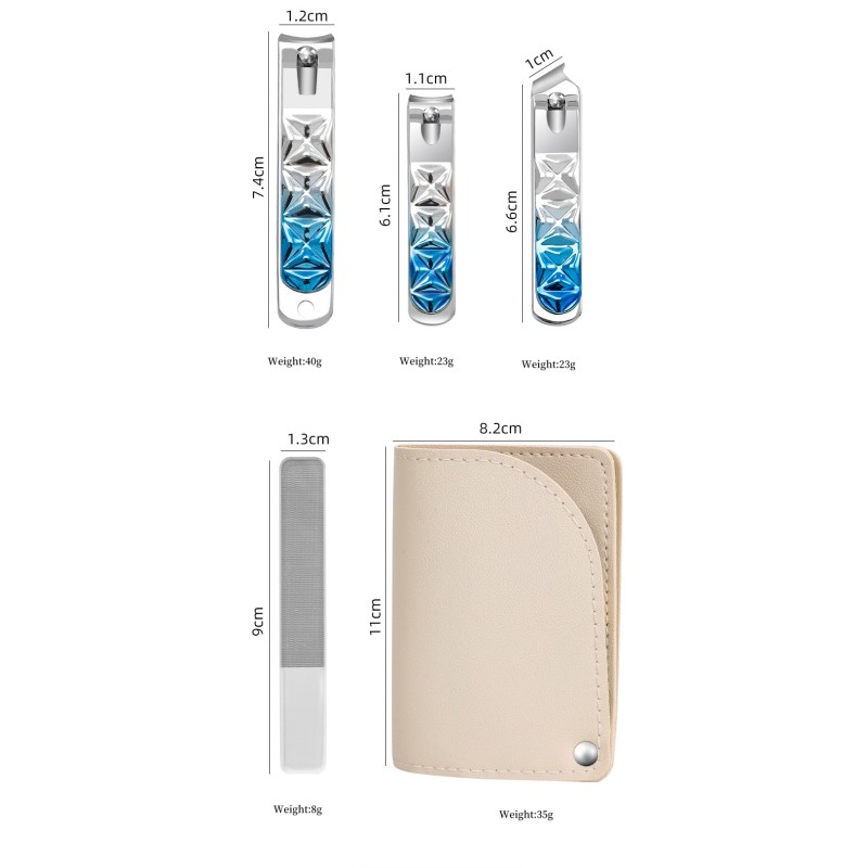 Nail Clippers Set Manufacturer - Custom 4 Pcs Ice Design Pink Steel