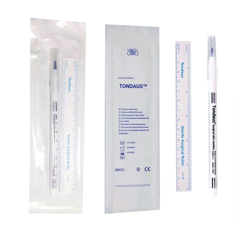 Skin Marker Pen Factory - Free Ruler Sterile Surgery Blue Pen