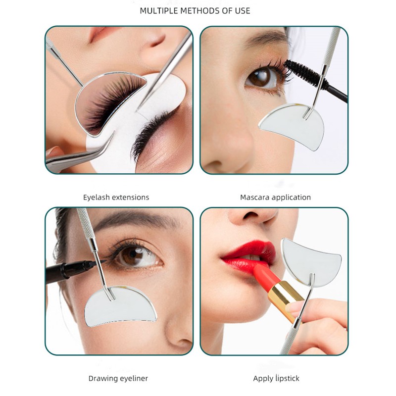 Lash Mirror Manufacturer - Custom Logo Moon Shaped Half Mirror