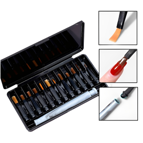 Nail Brush Heads Manufacturer - Custom 12 Pcs Blue Marble Handle