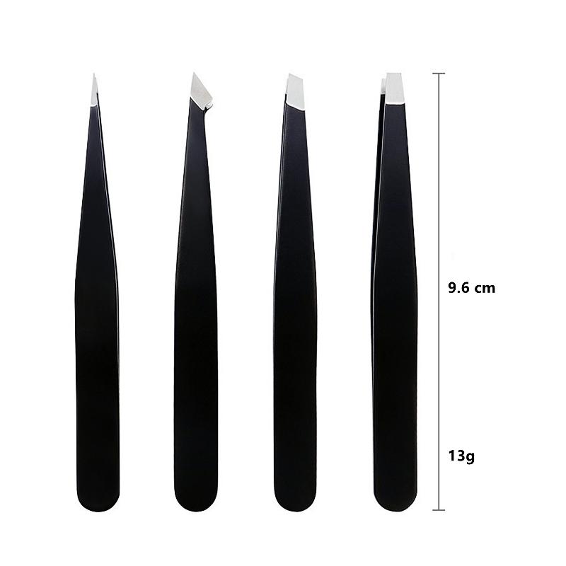 Tweezer Set Factory - Wholesale 4 Pcs Black Brow Display Professional