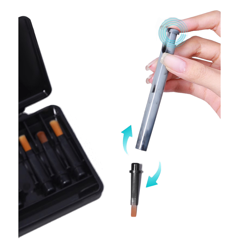 Nail Brush Heads Manufacturer - Custom 12 Pcs Blue Marble Handle