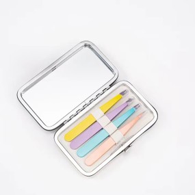 Eyebrow Tweezers Set Factory - Custom 4pcs Stainless Steel Mirror Kit