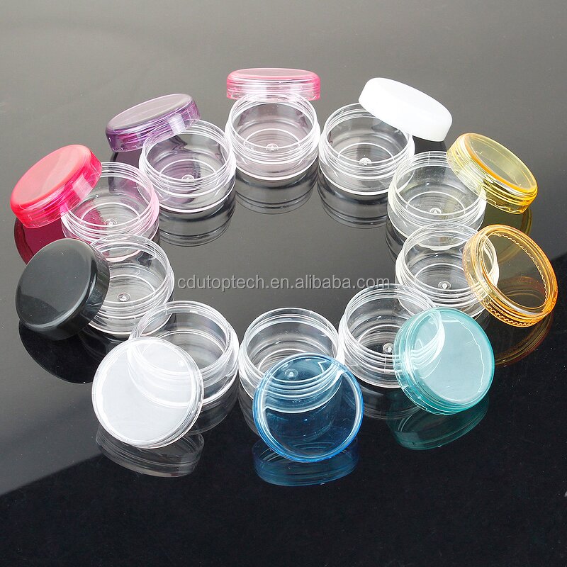 Mini Transparent Cosmetic Container Factory - 2g-10g Clear White Plastic Sample with Lids