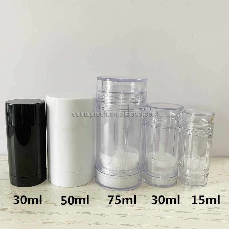 Deodorant Packaging Bottle Factory - 75ml Black White Clear Twist up 30ml-50ml Empty