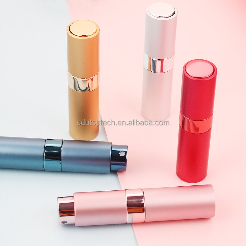 Metal Spray Bottle Manufacturer - 8ml Refillable Aluminum Twist up Travel Perfume