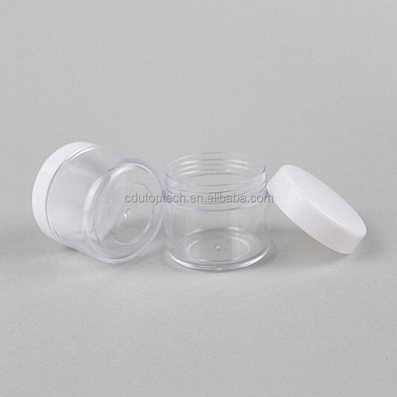 Mini Cosmetic Container Supplier - Transparent Sample PS Clear 10g-20g Plastic Cream
