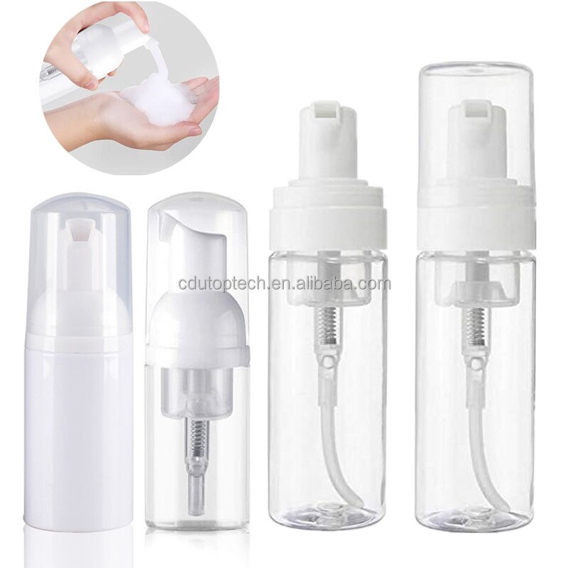Plastic Foam Pump Bottle Supplier - 30ml-200ml Empty Clear White pink PET Facial
