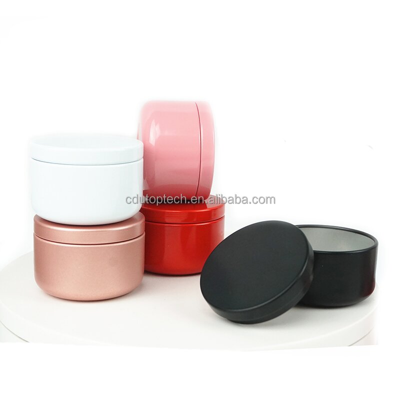 Aluminum Candle Tin Manufacturer - Wholesale Seamless 50g Custom Matte Black White Gold