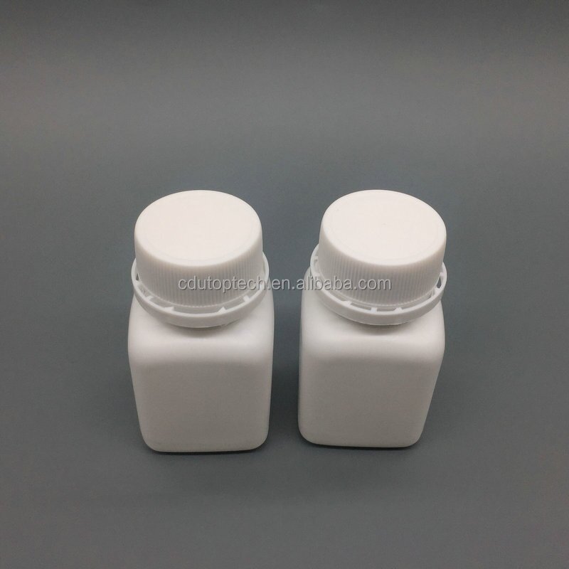 Plastic Capsules Pill Bottles Supplier - 30ml HDPE Square Shape Small 1oz White