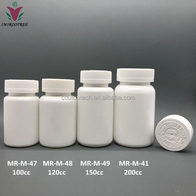 Pill Bottles Supplier - Capsule Pharmacy HDPE/PET Plastic 100ml-200ml Screen Printing