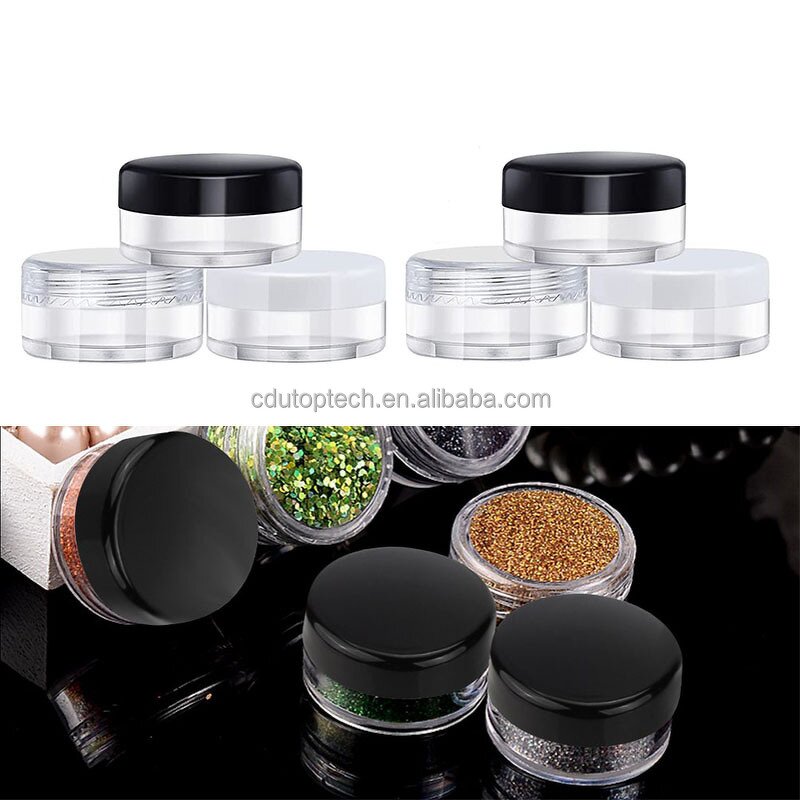 Mini Plastic Sample Container Manufacturer - Wholesale 2g-30g Clear Acrylic Nail Glitter