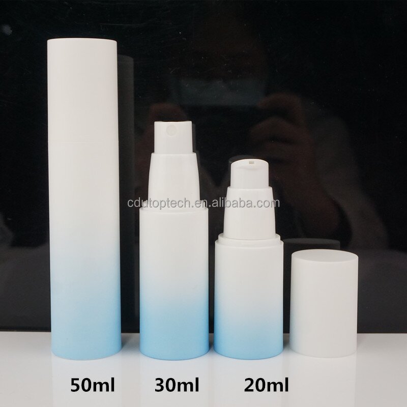 Gradient Airless Pump Bottles Factory - 20ml-50ml Luxury pink Blue Cosmetic Foundation Serum