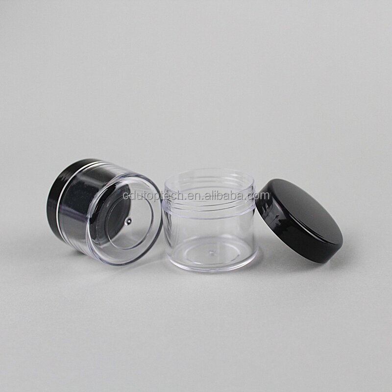Mini Cosmetic Container Supplier - Transparent Sample PS Clear 10g-20g Plastic Cream