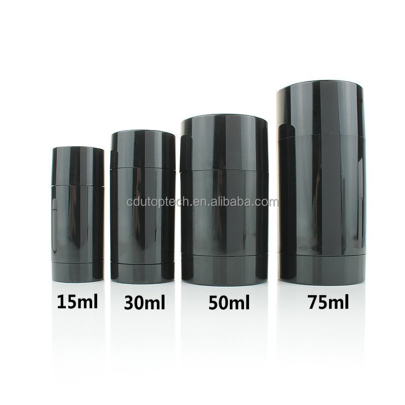 Deodorant Container Supplier - 50ml-75ml Round Clear Black AS Plastic Empty Stick