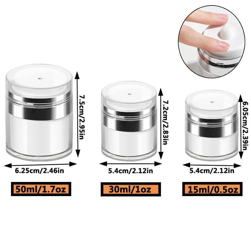 Vacuum Cream Jar Factory - 15g-50g Press Style Cosmetic Airless Pump Skin Care