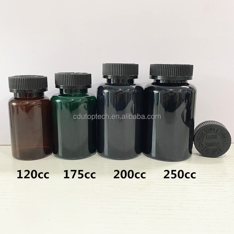 Pill Bottles Supplier - Capsule Pharmacy HDPE/PET Plastic 100ml-200ml Screen Printing