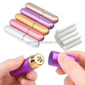 Aromatherapy Nasal Inhalers Supplier - 10 Colors Portable Refillable Aluminum Glass