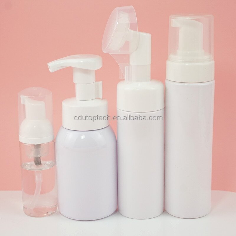 Plastic Foam Pump Bottle Supplier - 30ml-200ml Empty Clear White pink PET Facial