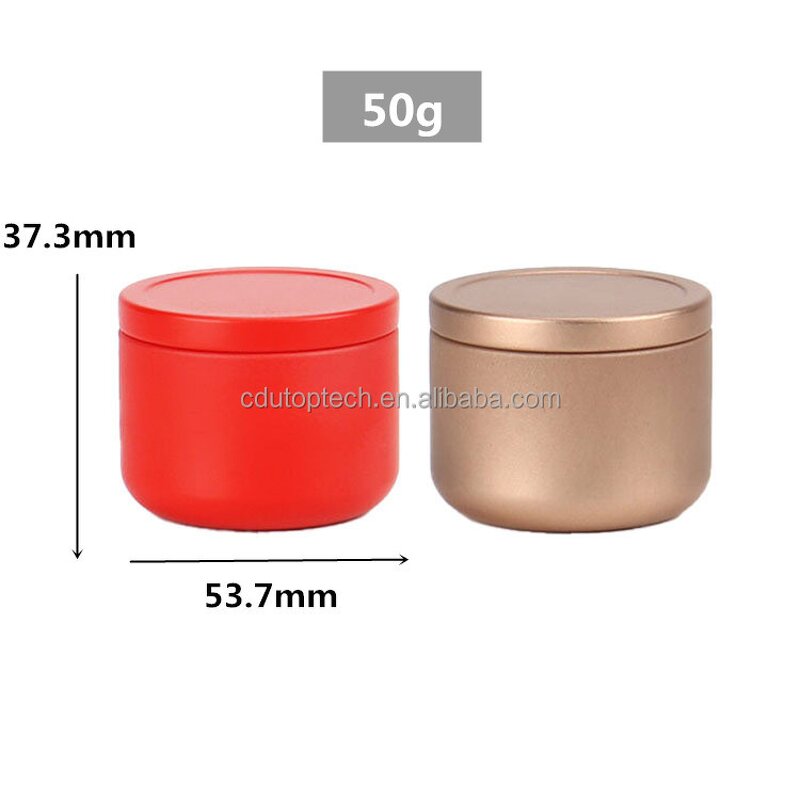 Aluminum Candle Tin Manufacturer - Wholesale Seamless 50g Custom Matte Black White Gold