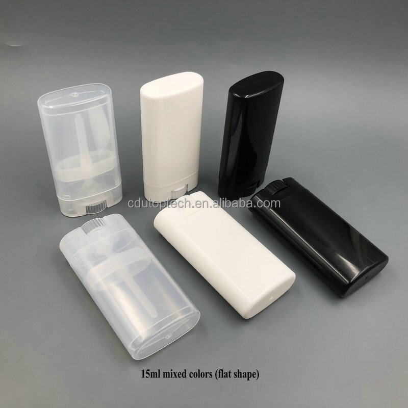 Deodorant Stick Container Supplier - 15ml-15g Plastic Empty Oval Flat Shape Twist up