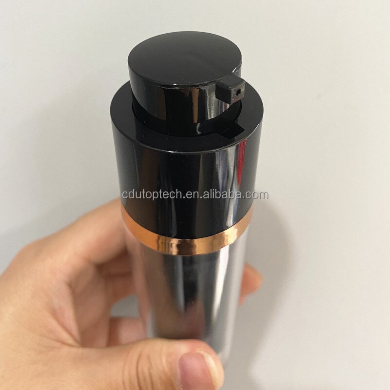 Airless Pump Bottle Manufacturer - 15ml-50ml Plastic Luxury Black Gold Rotating Twist