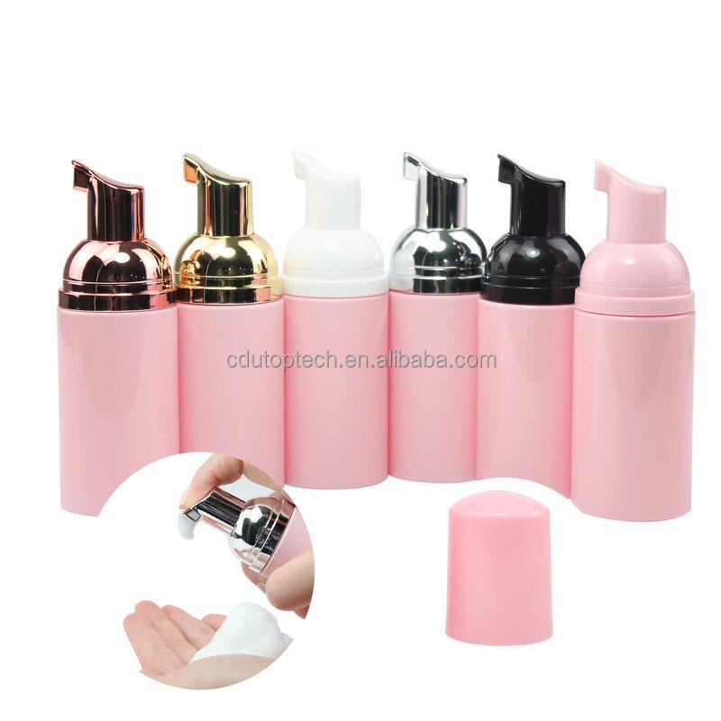 Soap Foam Pump Bottle Factory - Factory Empty 30ml-60ml Pink God Plastic Lash Shampoo