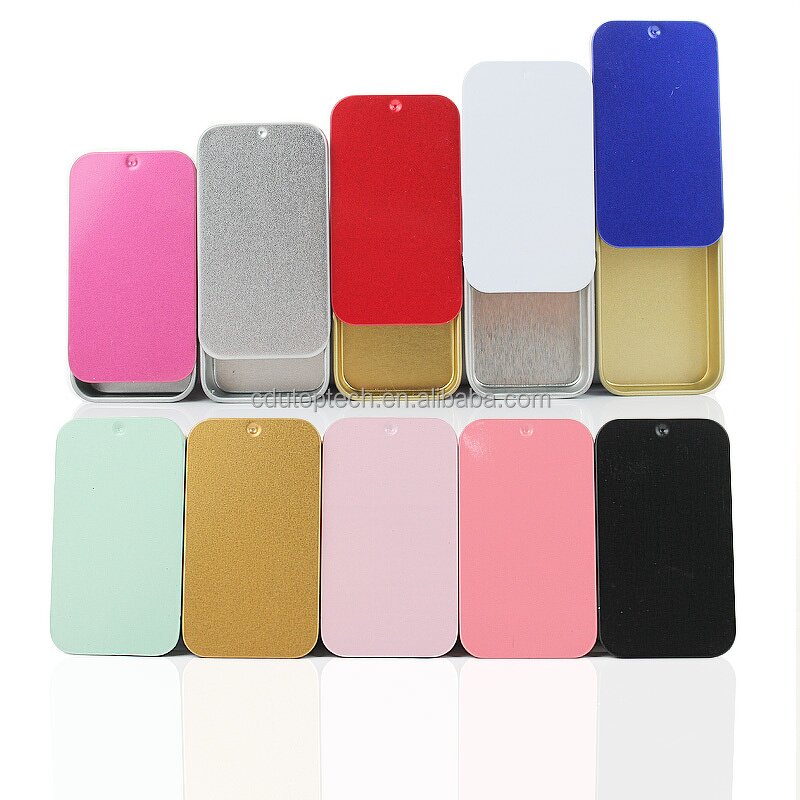 Rectangle Metal Tin Case Supplier - 10 Color 16ml Factory Price Sliding Lid Mint Candy