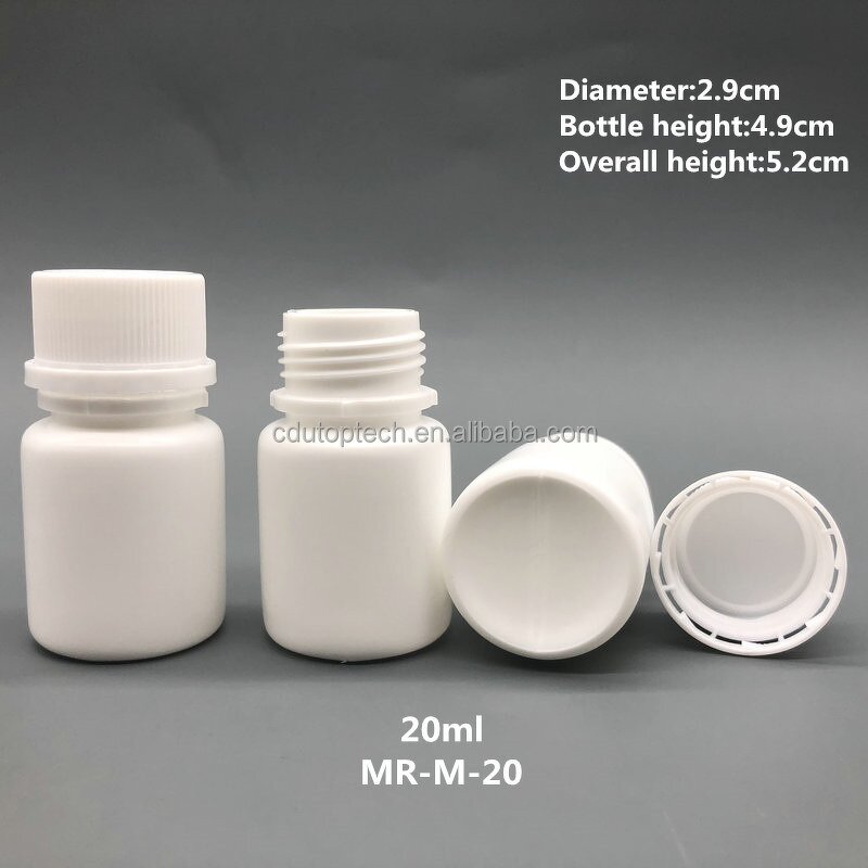 Capsule Medical Bottle Factory - Ready to Ship 20ml White Clear Empty Plastic Pill