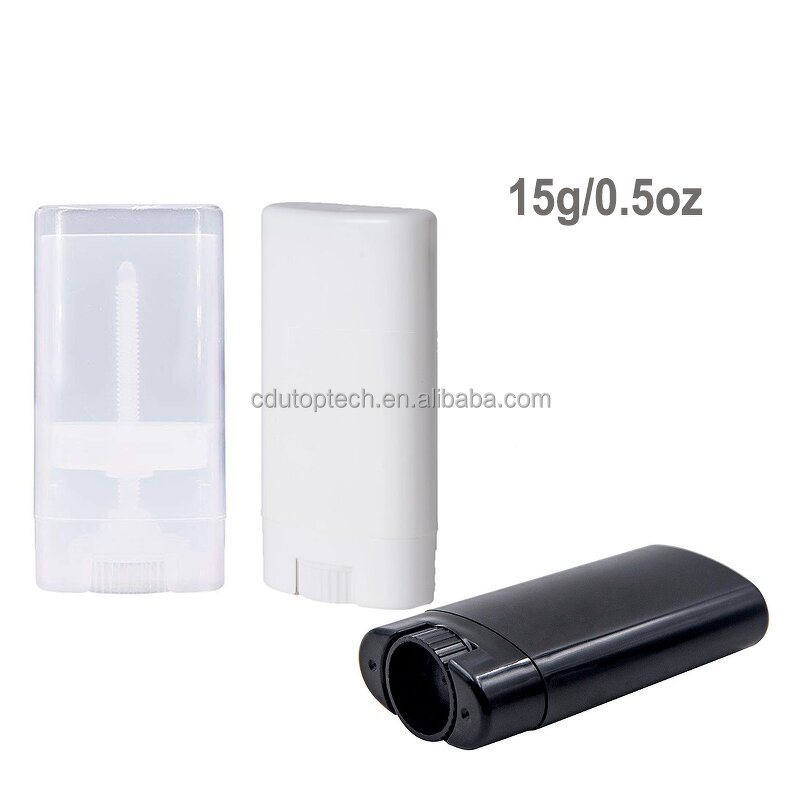 Lip Balm Tubes Supplier - Wholesale 15ml White Black Transparent Empty Oval Flat