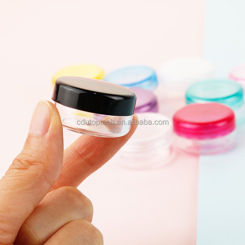 Mini Transparent Cosmetic Container Factory - 2g-10g Clear White Plastic Sample with Lids