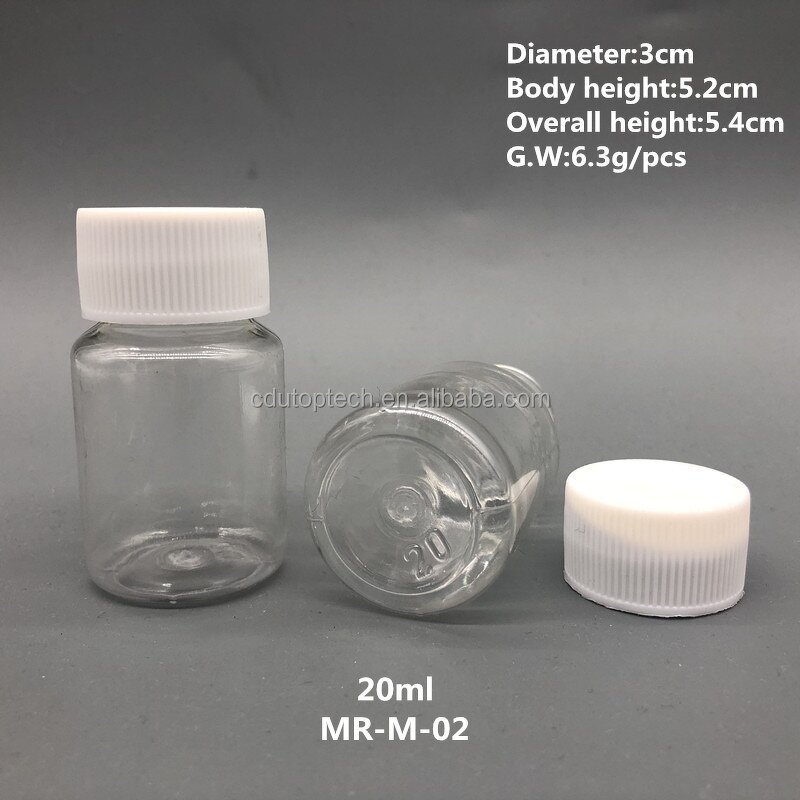 Capsule Medical Bottle Factory - Ready to Ship 20ml White Clear Empty Plastic Pill