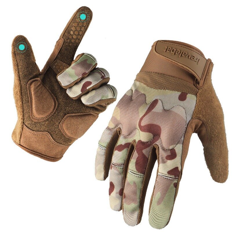 Carbonfiber Tactical Gloves Supplier - Half Fire Cycling Khaki Full Finger Men Cut Resistant