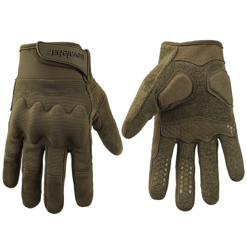 Carbonfiber Tactical Gloves Supplier - Half Fire Cycling Khaki Full Finger Men Cut Resistant