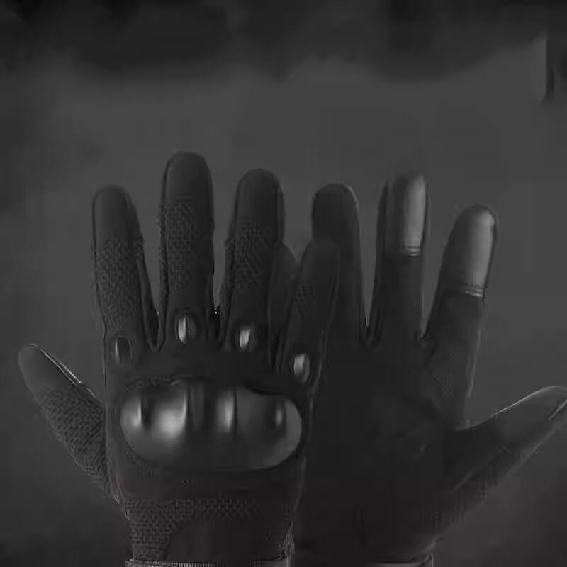 Tactical Working Gloves Manufacturer - Touchscreen Full Finger Black Genuine Leather Pakistan