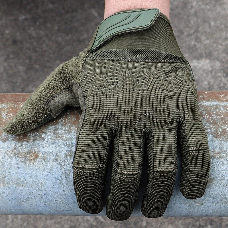 Carbonfiber Tactical Gloves Supplier - Half Fire Cycling Khaki Full Finger Men Cut Resistant