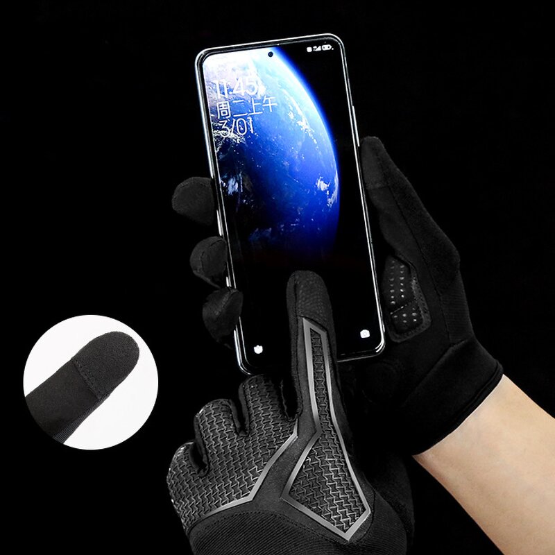 MTB Cycling Gloves Factory - Full Finger Touchscreen Shock Resistant SBR Palm Protection