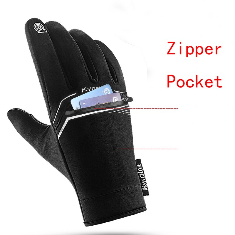 Winter Cycling Gloves Manufacturer - Premium Touchscreen Waterproof Zipper Pocket Running