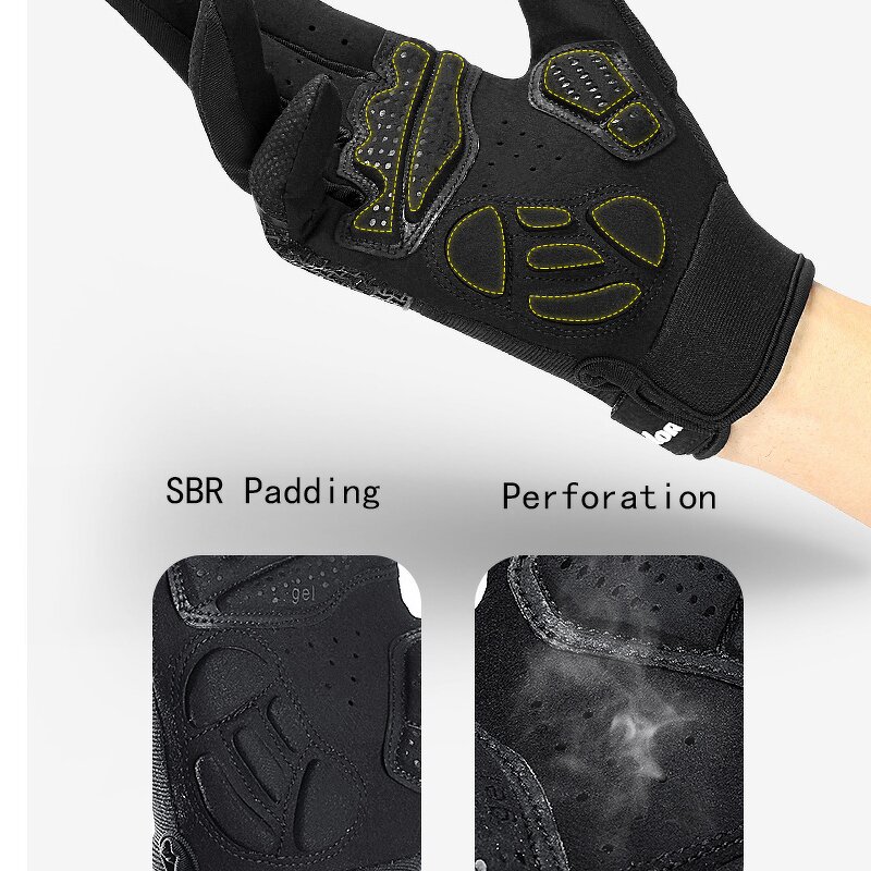 MTB Cycling Gloves Factory - Full Finger Touchscreen Shock Resistant SBR Palm Protection