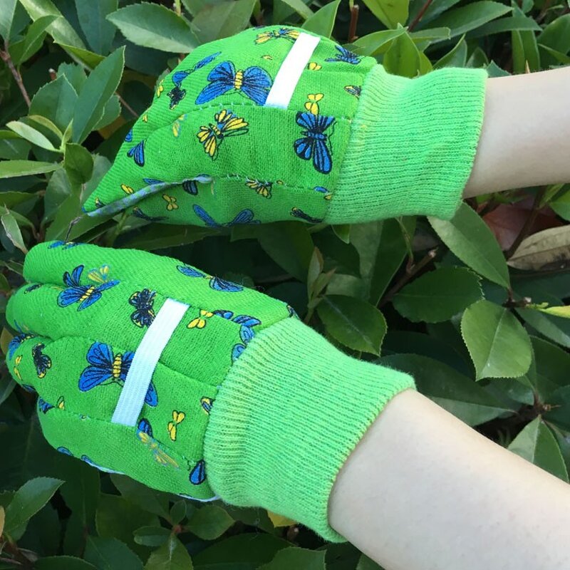 Kids Gardening Gloves Manufacturer - XL with PVC Dots Comfortable Canvas Back Knit Wrist