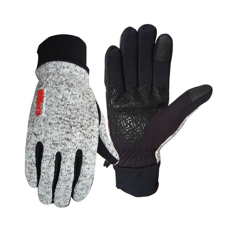 Warm Knit Wrist Gloves Factory - Grey Fleece Touchscreen Winter for Workout Men Women
