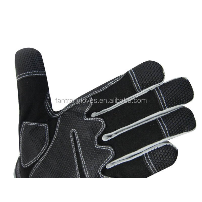 PU Leather Mechanic Gloves Factory - XL Non-Slip Synthetic Palm Safety Polyester Anti-Slip