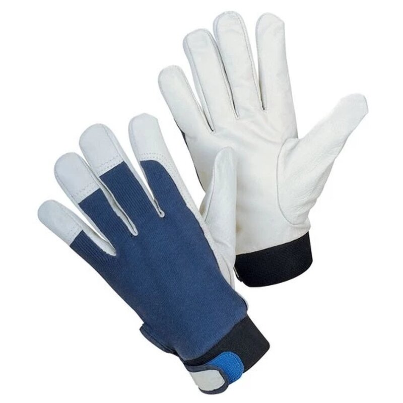 Protective Work Gloves Factory - XL Split Leather with Spandex General Purpose Pigskin