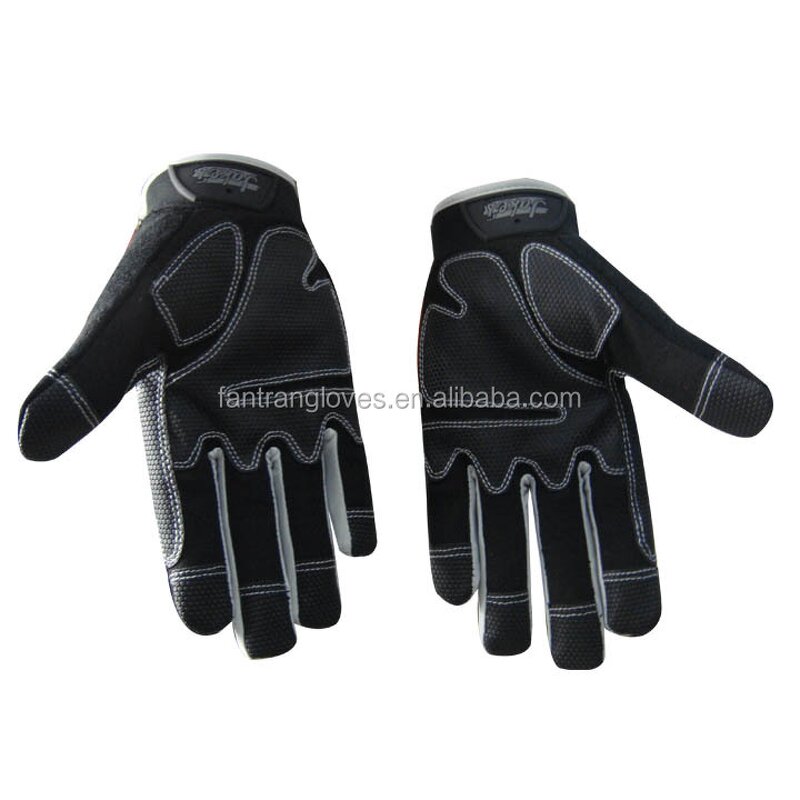 PU Leather Mechanic Gloves Factory - XL Non-Slip Synthetic Palm Safety Polyester Anti-Slip