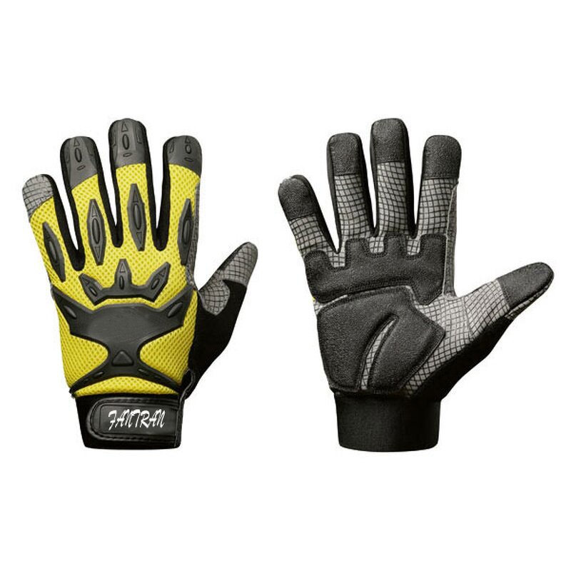 Mechanic Gloves Factory - XL Size Leather Polyester Shockproof Rubber Palm Protection