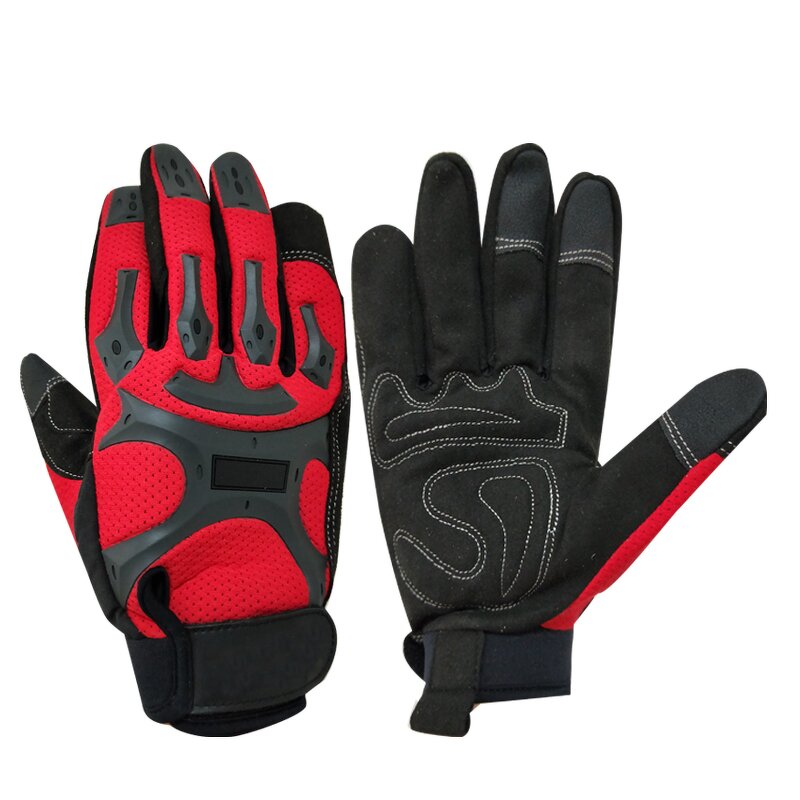 Mechanic Gloves Factory - XL Size Leather Polyester Shockproof Rubber Palm Protection