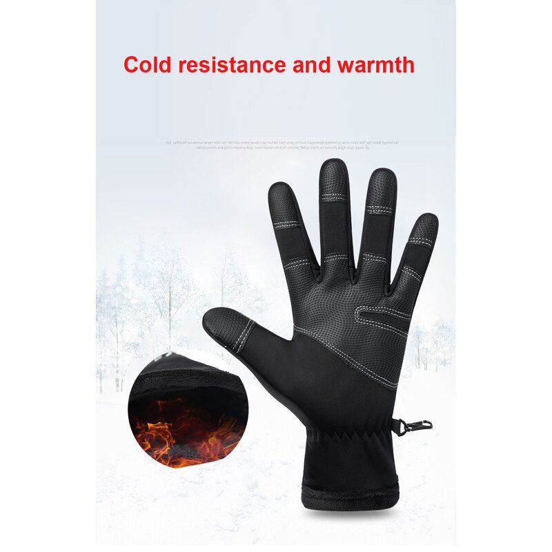 Winter Skiing Gloves Supplier - Unisex Windproof Waterproof with Touchscreen Printed Pattern